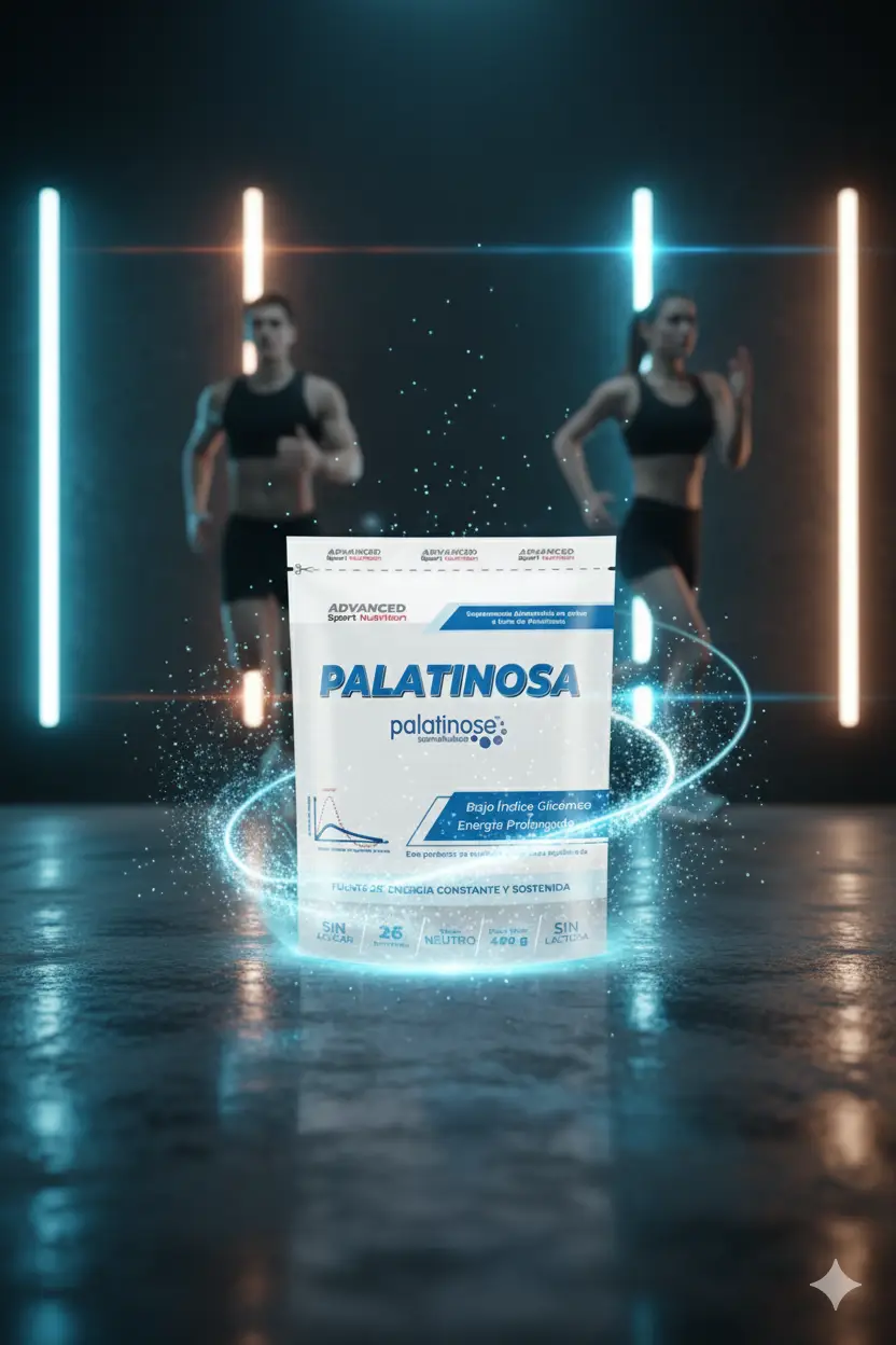 Suplemento en polvo a base de Palatinosa, un carbohidrato de bajo índice glicémico que es una fuente de energía constante y sostenida.