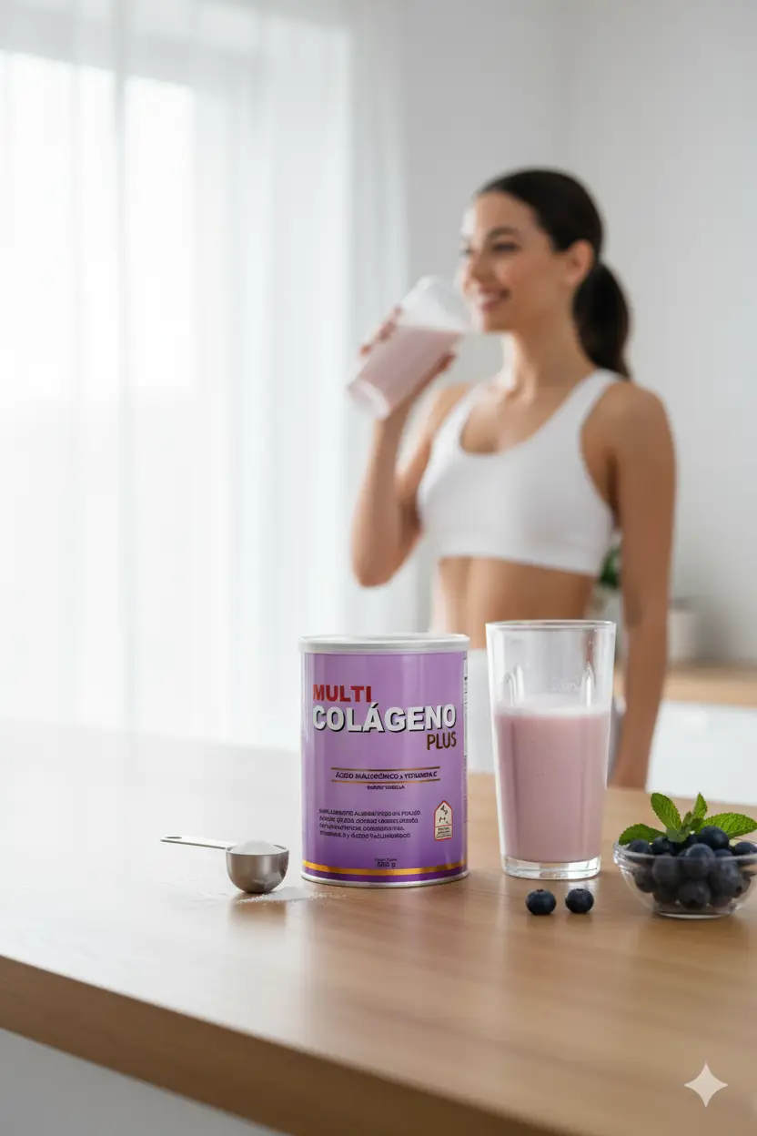 Suplemento en polvo con más del 86% de péptidos bioactivos de colágeno, ideal para practicantes de actividad física, belleza y bienestar.